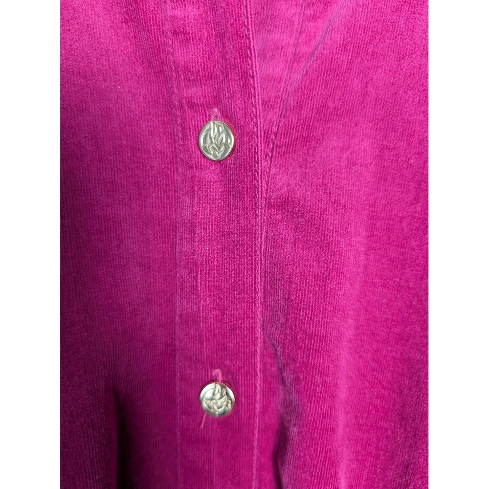 Draper James Shirt Dress Womens L Pink Corduroy Belted Balloon Sleeve Button - Picture 7 of 10